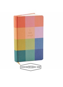 JB85-2216EU Bookcloth hardcover journal - rainbow check